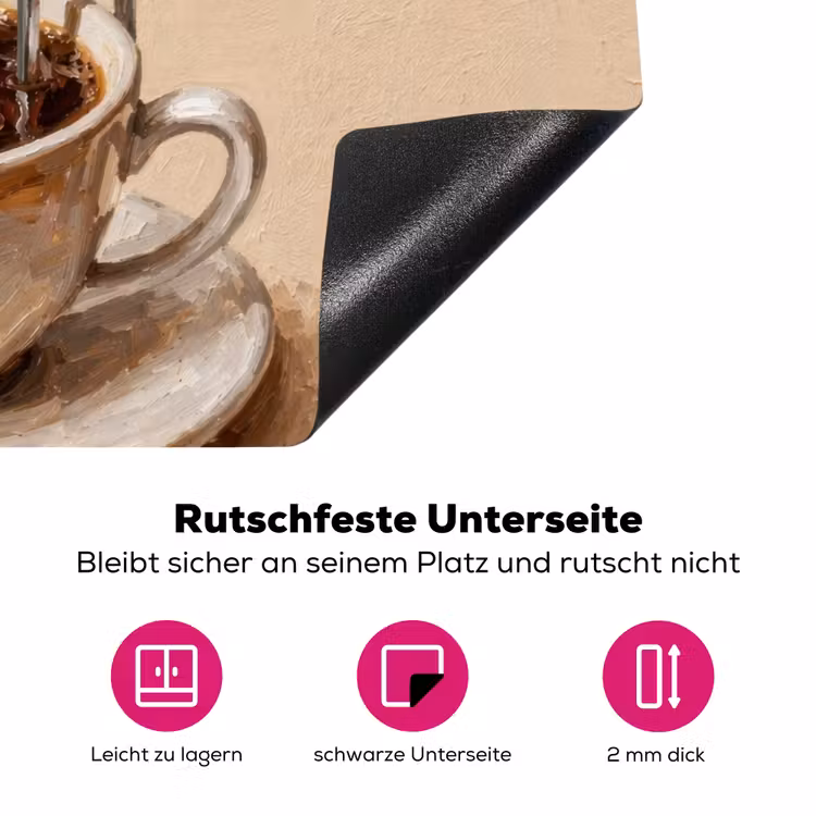 More espresso - Koffie - Eend Inductie beschermer vinyl 3mm klein -zzzzzzz-lf-onderkant