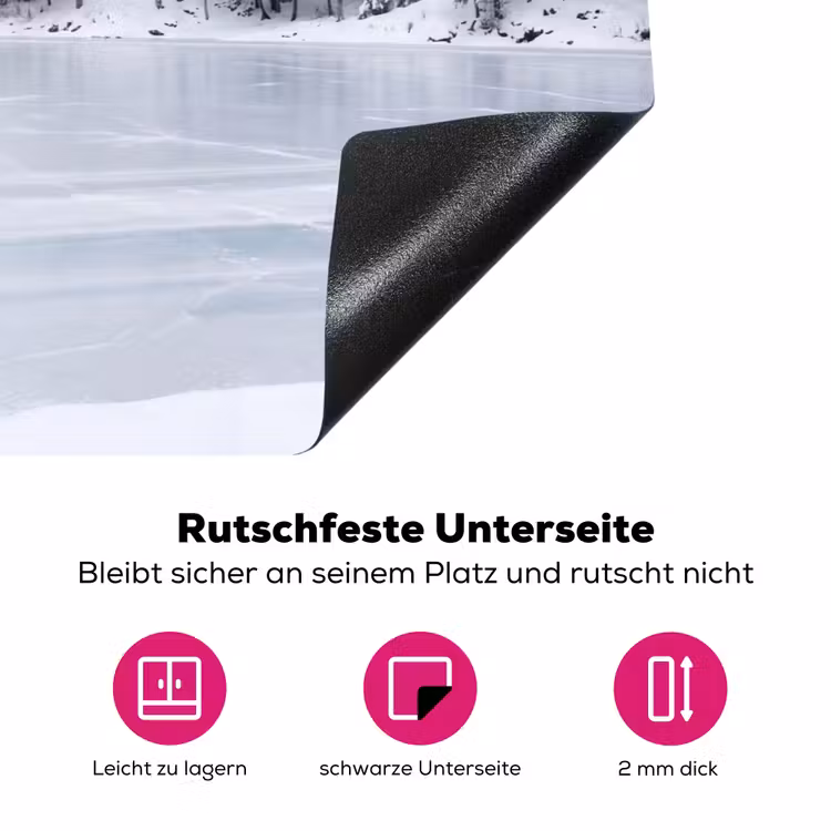 Meer - Dennen - IJs - Winter - Rustgevend Inductie beschermer vinyl 3mm klein -zzzzzzz-lf-onderkant