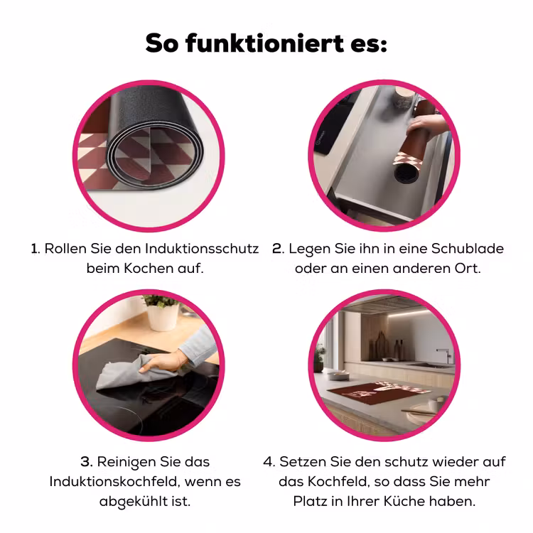 Mens - Hond - Dieren - Abstract - Roze Inductie beschermer vinyl 3mm middel -zzzzzzz-lf-werking