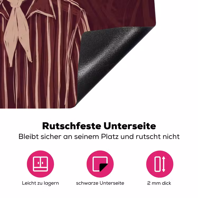 Mens - Hoed - Cocktail - Abstract - Bruin Inductie beschermer vinyl 3mm middel -zzzzzzz-lf-onderkant