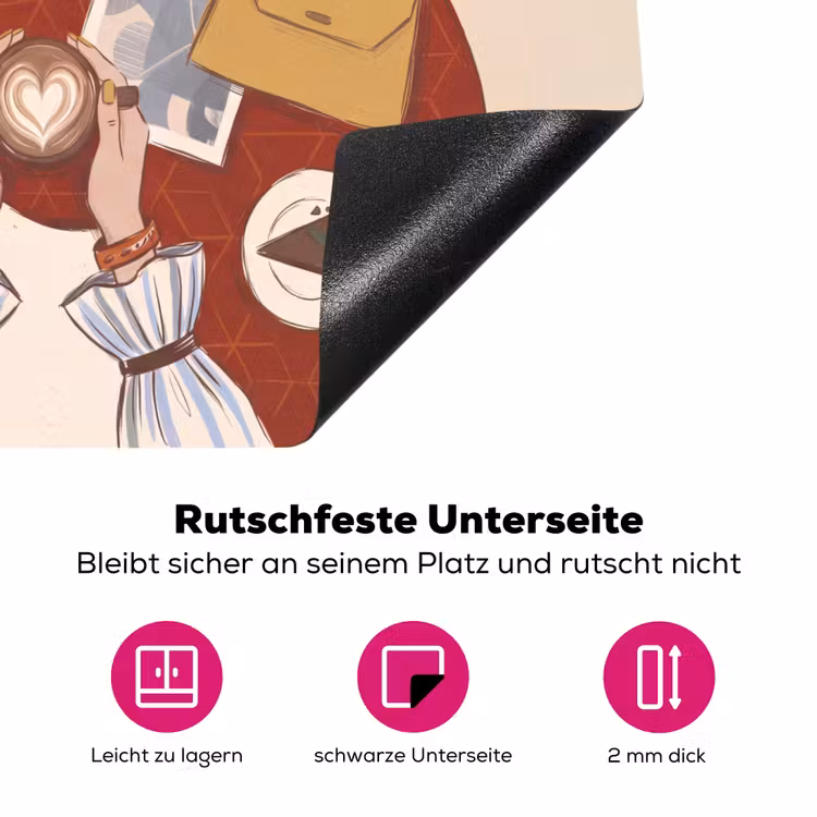 Mensen - Cafe - Koffie - Stadsleven - Modern Inductie beschermer vinyl 3mm middel -zzzzzzz-lf-onderkant