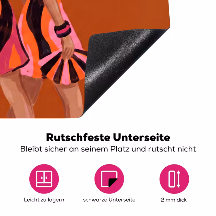 Mensen - Duo - Mode - Illustratie - Kleurrijk Inductie beschermer vinyl 3mm middel -zzzzzzz-lf-onderkant