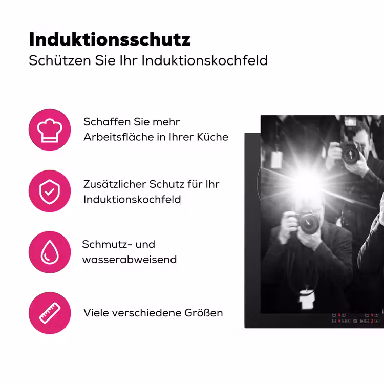 Mensen - Camera - Flitslicht - Zwart-wit - Media Inductie beschermer vinyl 3mm klein -zzzzzzz-lf-ups