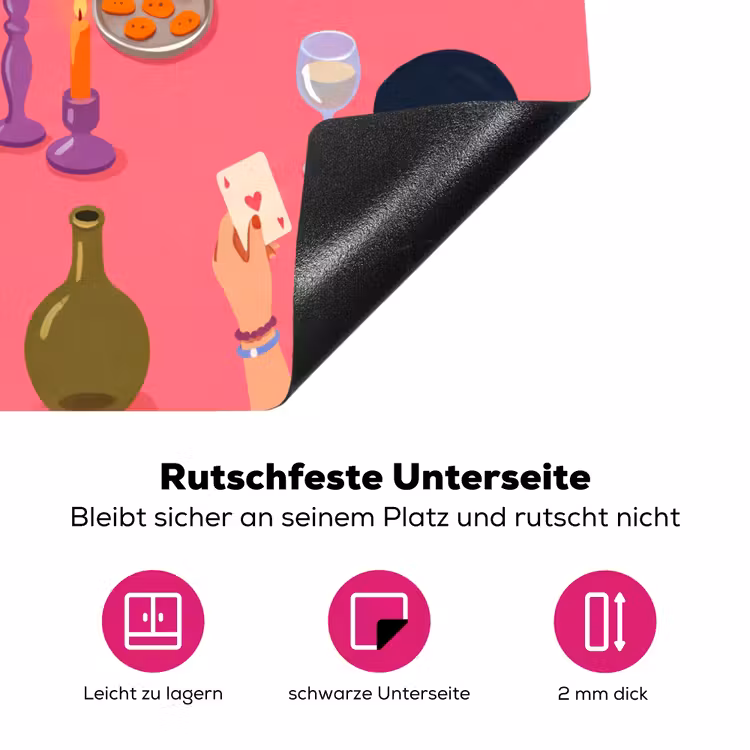 Mensen - Kaartspel - Interieur - Modern - Kleurrijk Inductie beschermer vinyl 3mm middel -zzzzzzz-lf-onderkant
