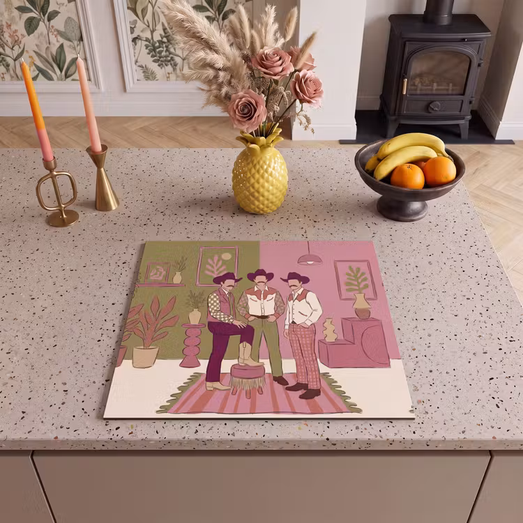 Mensen - Mannen - Hoeden - Retro - Interieur Inductie beschermer vinyl 3mm middel -sfeer3