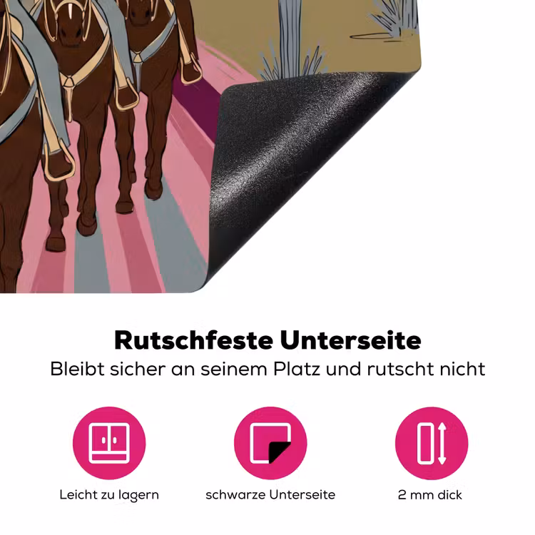 Mensen - Paard - Woestijn - Abstract - Roze Inductie beschermer vinyl 3mm middel -zzzzzzz-lf-onderkant