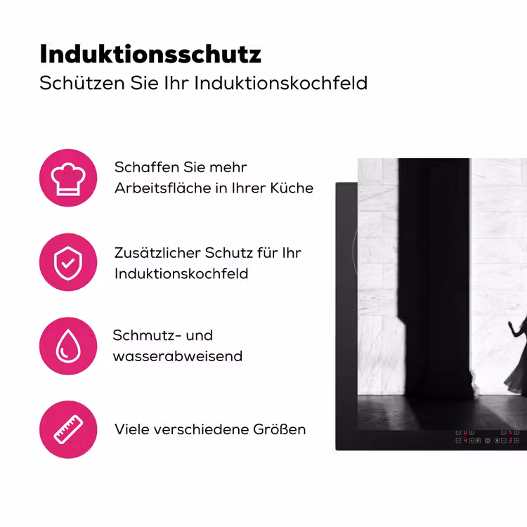Mensen - Schaduw - Dans - Zwart-wit - Liefde Inductie beschermer vinyl 3mm klein -zzzzzzz-lf-ups