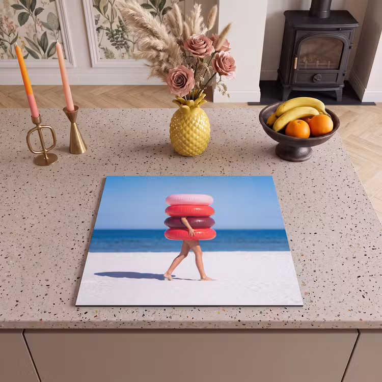 Mensen - Strand - Zomer - Recreatie - Kleurrijk Inductie beschermer vinyl 3mm middel -sfeer3
