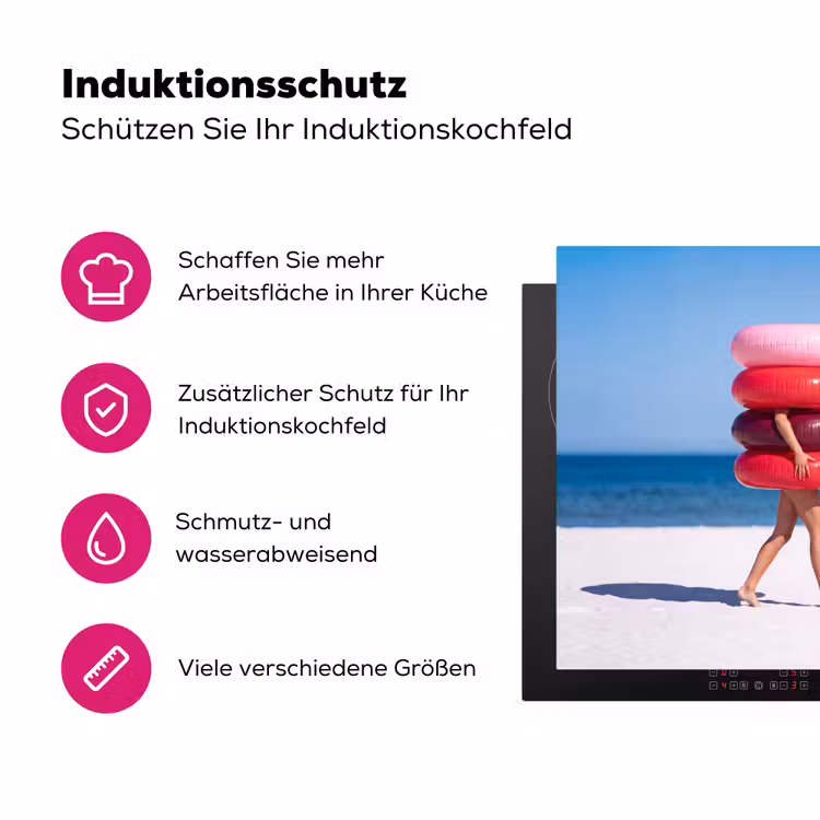 Mensen - Strand - Zomer - Recreatie - Kleurrijk Inductie beschermer vinyl 3mm middel -zzzzzzz-lf-ups