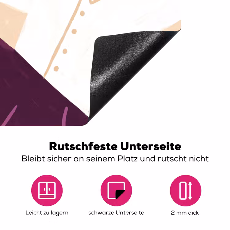 Mensen - Dienblad - Eten - Modern - Kleurrijk Inductie beschermer vinyl 3mm middel -zzzzzzz-lf-onderkant