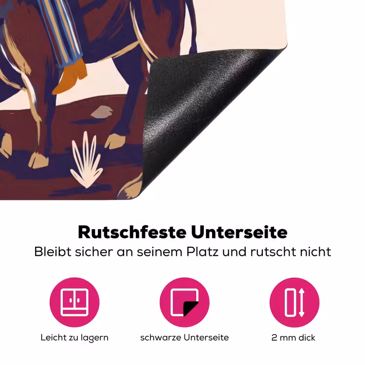 Mensen - Dieren - Cowboy - Abstract - Kleurrijk Inductie beschermer vinyl 3mm middel -zzzzzzz-lf-onderkant