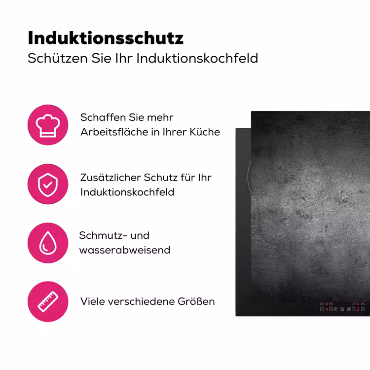 Schemering op Beton Inductie beschermer vinyl 3mm klein -zzzzzzz-lf-ups