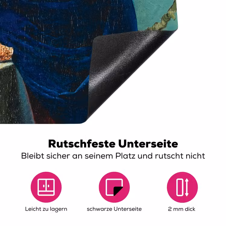 Melkmeisje - Amandelbloesem - Van Gogh - Vermeer - Schilderij - Oude meesters Inductie beschermer vinyl 3mm middel -zzzzzzz-lf-onderkant