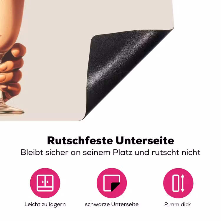 Milkshake - Kers - Rietje Inductie beschermer vinyl 3mm klein -zzzzzzz-lf-onderkant