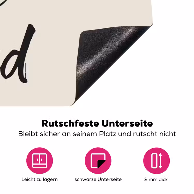 Minimalistisch - Beige - Love Inductie beschermer vinyl 3mm klein -zzzzzzz-lf-onderkant