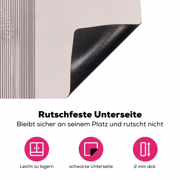 Minimalistisch - Cirkel - Lichtgrijs Inductie beschermer vinyl 3mm klein -zzzzzzz-lf-onderkant