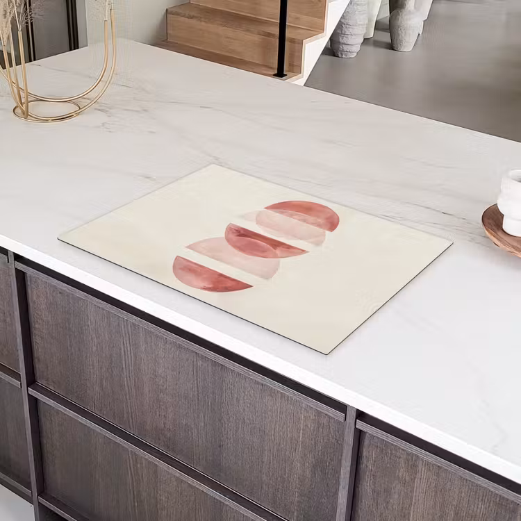Minimalistisch - Cirkels - Roze Inductie beschermer vinyl 3mm klein -sfeer8