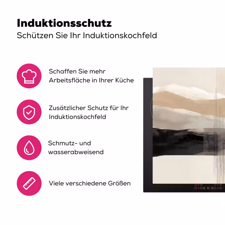 Minimalistisch - Landschap - Dimensie Inductie beschermer vinyl 3mm klein -zzzzzzz-lf-ups