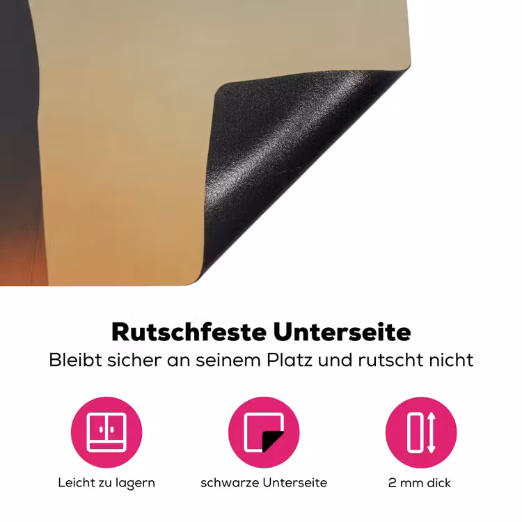 Minimalistisch - Silhouet - Oranje Inductie beschermer vinyl 3mm klein -zzzzzzz-lf-onderkant