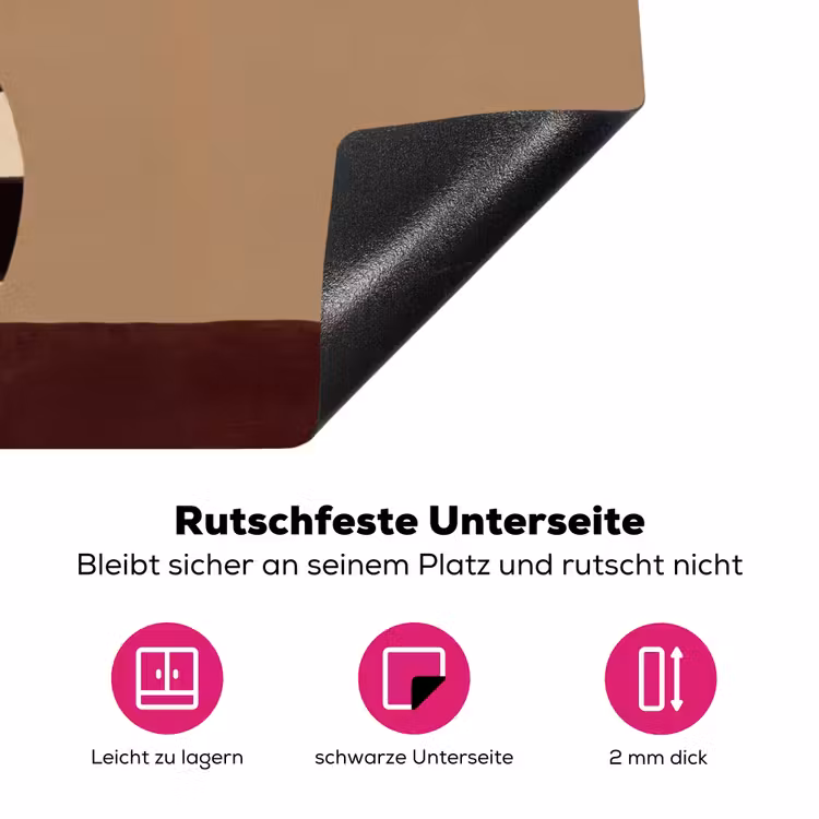 Minimalistisch - Vaas - Bloemen - Bruin Inductie beschermer vinyl 3mm klein -zzzzzzz-lf-onderkant