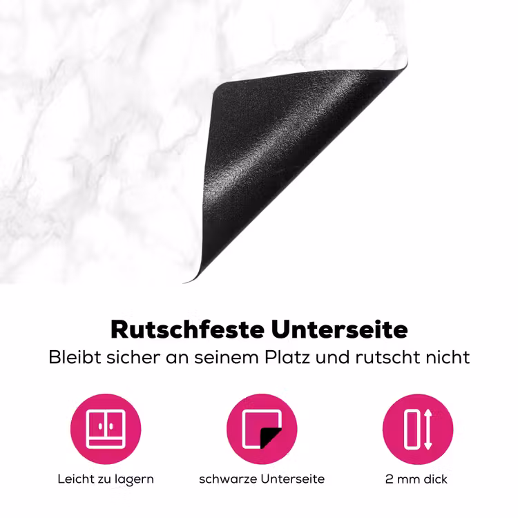 Minimalistisch - Wit - Grijze aders Inductie beschermer vinyl 3mm klein 276 -zzzzzzz-lf-onderkant