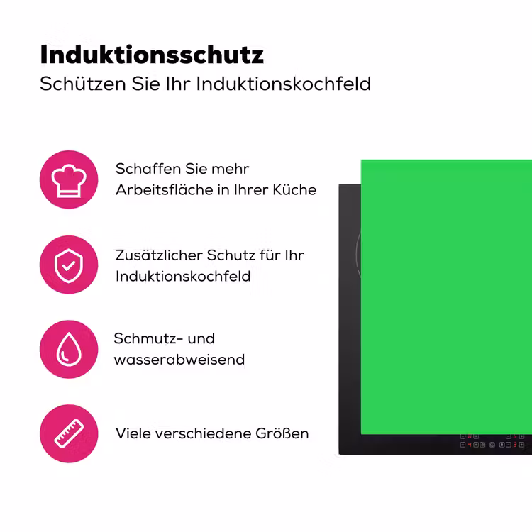 Mint - Green - Groen Inductie beschermer vinyl 3mm middel 274 -zzzzzzz-lf-ups
