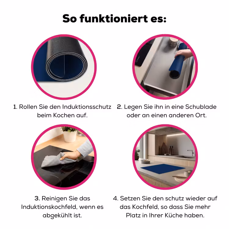 Midnight - Navy - Blauw Inductie beschermer vinyl 3mm middel 274 -zzzzzzz-lf-werking