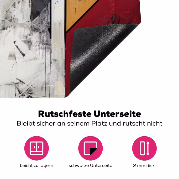 Modern - Abstract - Geometrisch - Rood - Industrieel Inductie beschermer vinyl 3mm klein -zzzzzzz-lf-onderkant