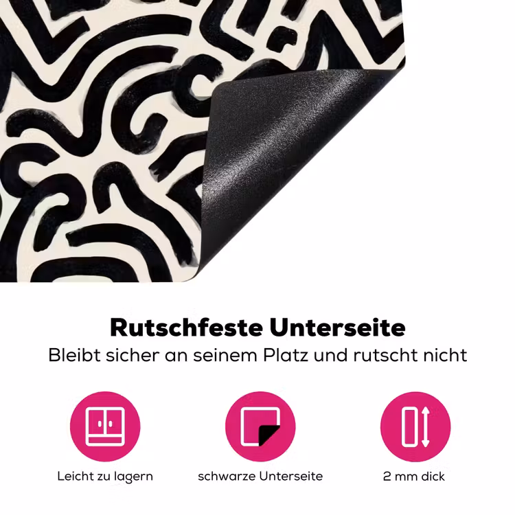 Modern - Abstract - Zwart Inductie beschermer vinyl 3mm klein 276 -zzzzzzz-lf-onderkant
