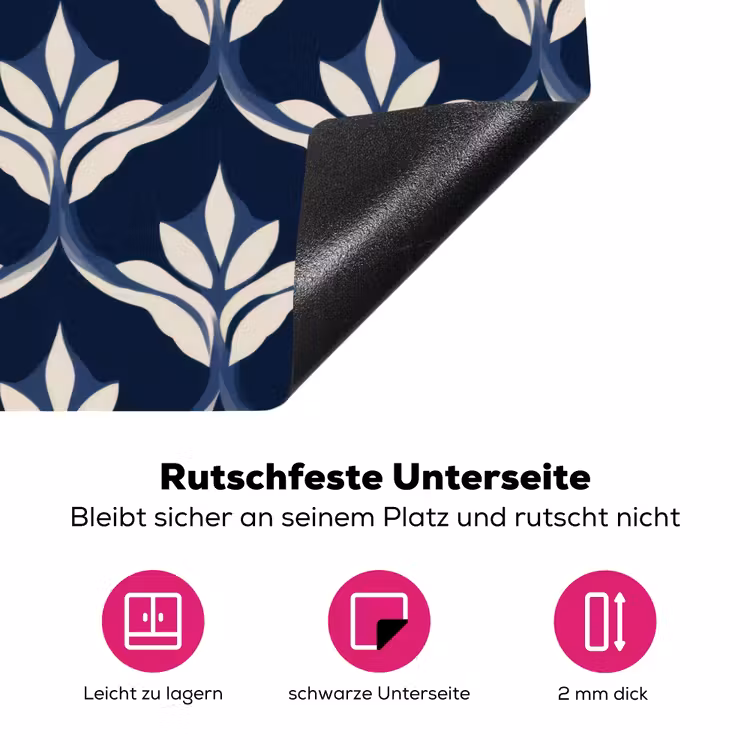 Modern - Ontwerp - Blauw Inductie beschermer vinyl 3mm klein 276 -zzzzzzz-lf-onderkant