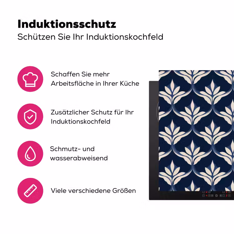 Modern - Ontwerp - Blauw Inductie beschermer vinyl 3mm klein 276 -zzzzzzz-lf-ups