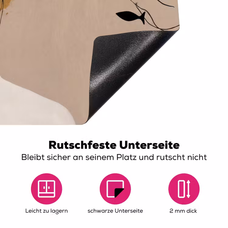 Modern - Vrouw - Goud Inductie beschermer vinyl 3mm klein -zzzzzzz-lf-onderkant