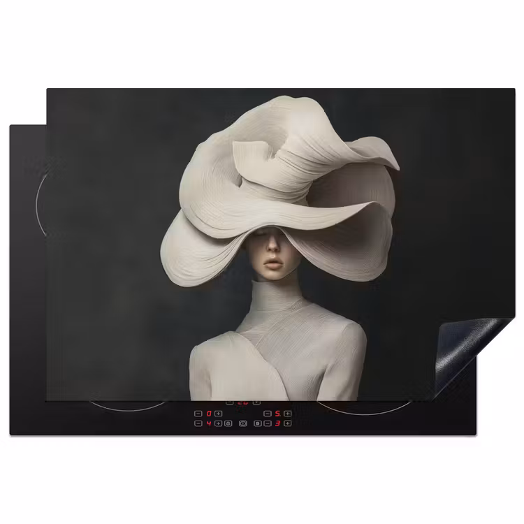 Modern - Vrouw - Hoed Inductie beschermer vinyl 3mm klein -3d