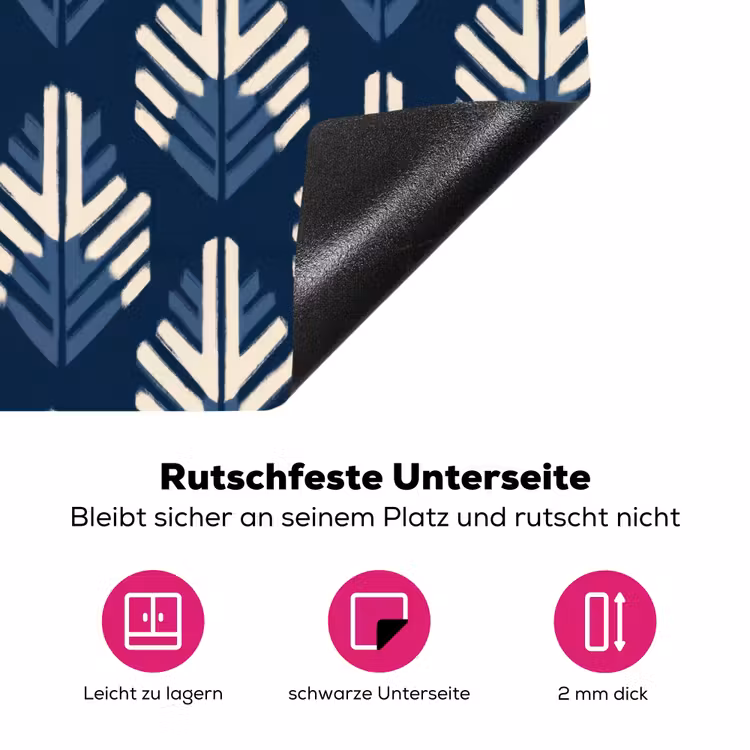 Modern - Patroon - Blauw Inductie beschermer vinyl 3mm klein 276 -zzzzzzz-lf-onderkant