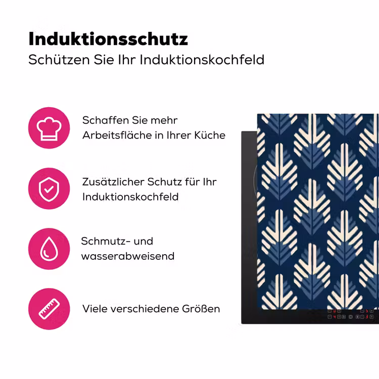 Modern - Patroon - Blauw Inductie beschermer vinyl 3mm klein 276 -zzzzzzz-lf-ups
