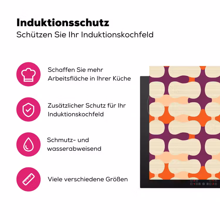 Modern - Patroon - Kleurrijk Inductie beschermer vinyl 3mm klein 276 -zzzzzzz-lf-ups