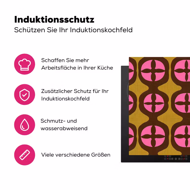 Modern - Patroon - Roze Inductie beschermer vinyl 3mm klein 276 -zzzzzzz-lf-ups