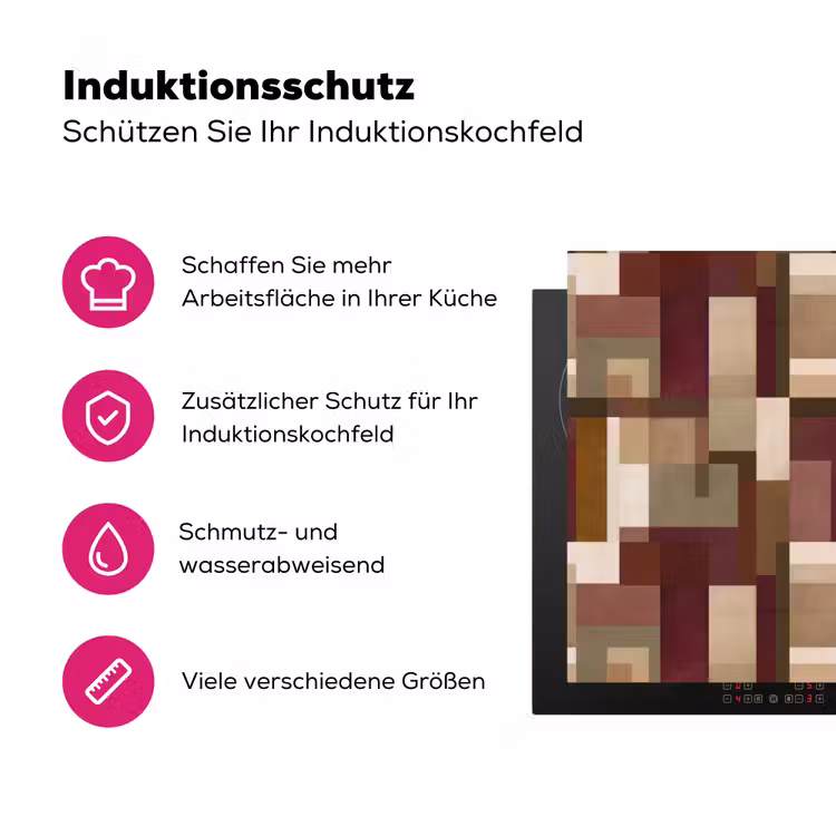 Modern - Geometrie - Kleurrijk Inductie beschermer vinyl 3mm klein 276 -zzzzzzz-lf-ups