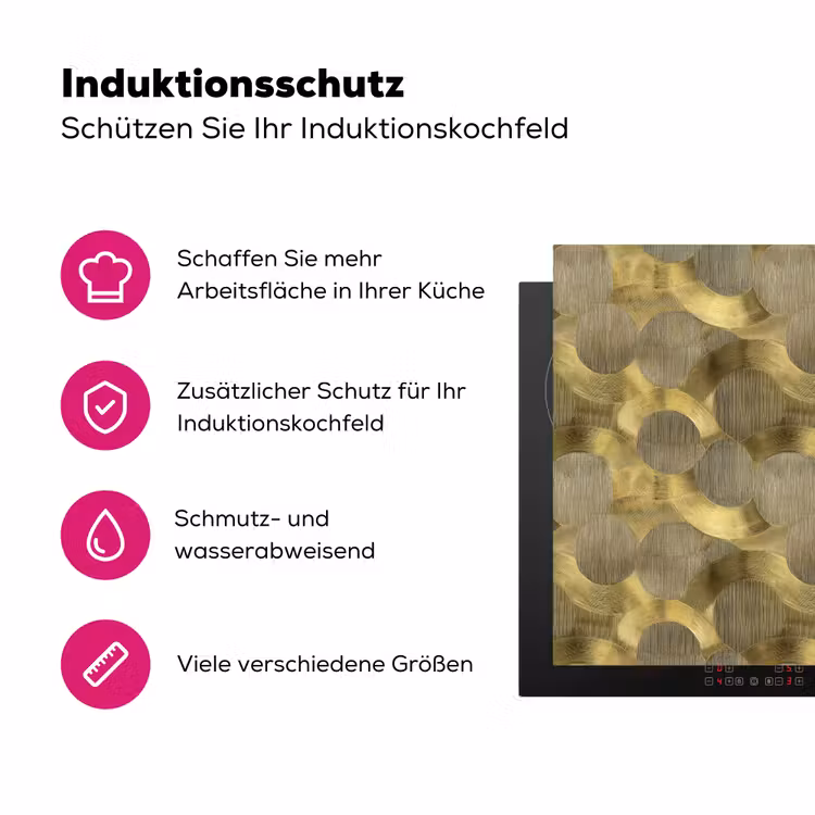 Modern - Geometrisch - Goud Inductie beschermer vinyl 3mm klein 276 -zzzzzzz-lf-ups