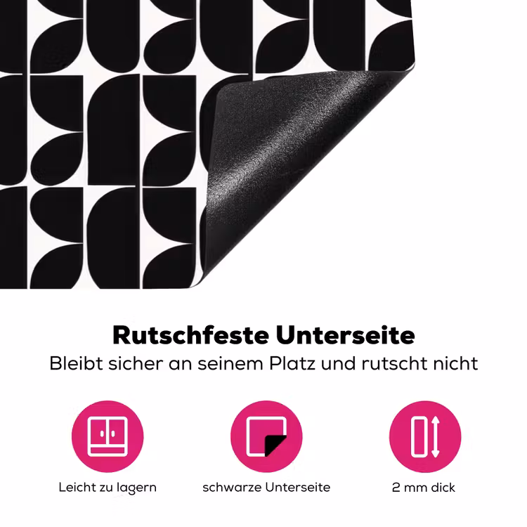 Modern - Geometrisch - Zwart Inductie beschermer vinyl 3mm klein 276 -zzzzzzz-lf-onderkant
