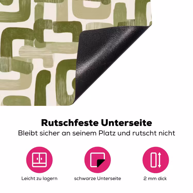 Modern - Grafisch - Groen Inductie beschermer vinyl 3mm klein 276 -zzzzzzz-lf-onderkant