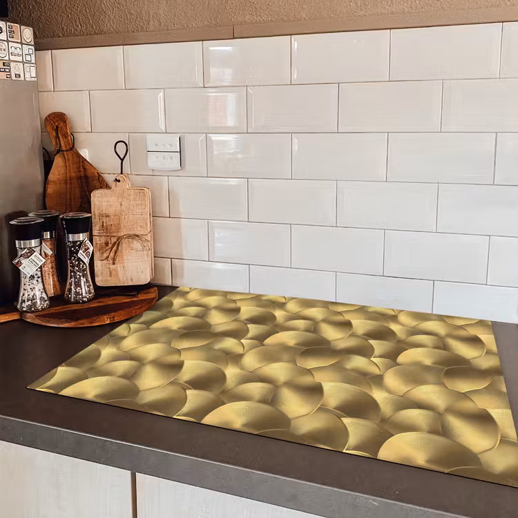 Modern - Cirkel - Goud Inductie beschermer vinyl 3mm klein 276 -sfeer3