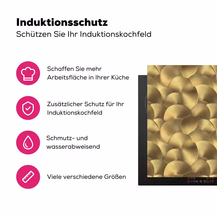 Modern - Cirkel - Goud Inductie beschermer vinyl 3mm klein 276 -zzzzzzz-lf-ups