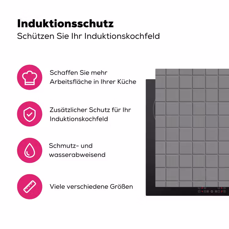 Modern - Patroon - Grijs Inductie beschermer vinyl 3mm klein 276 -zzzzzzz-lf-ups