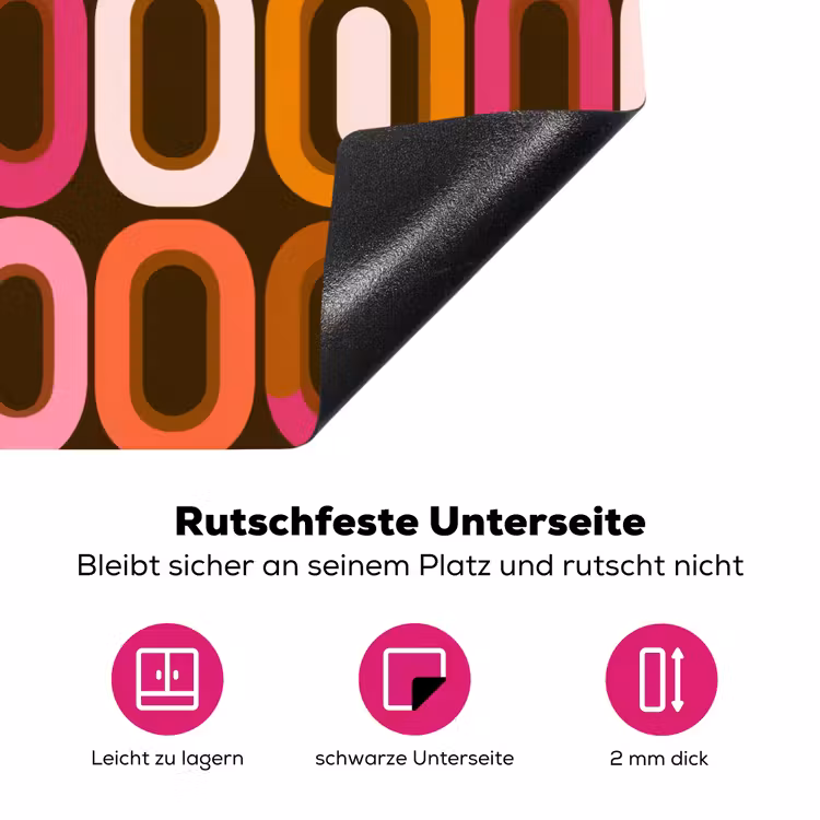 Modern - Retro - Kleurrijk Inductie beschermer vinyl 3mm klein 276 -zzzzzzz-lf-onderkant