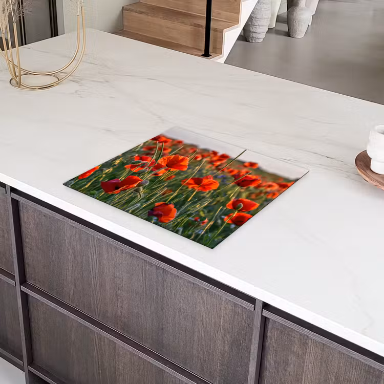 Klaprozen bij Zonsondergang Inductie beschermer vinyl 3mm middel -sfeer8