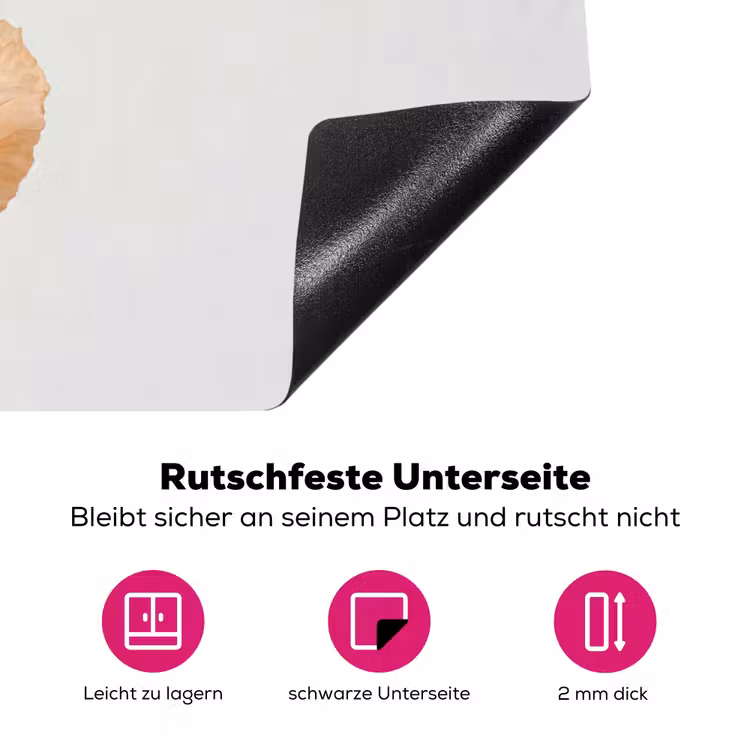 Papavers - Botanisch - Roze Inductie beschermer vinyl 3mm klein -zzzzzzz-lf-onderkant