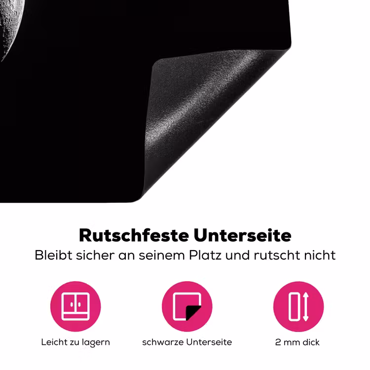 Maan - Hemel - Zwart - Schaduw Inductie beschermer vinyl 3mm klein -zzzzzzz-lf-onderkant