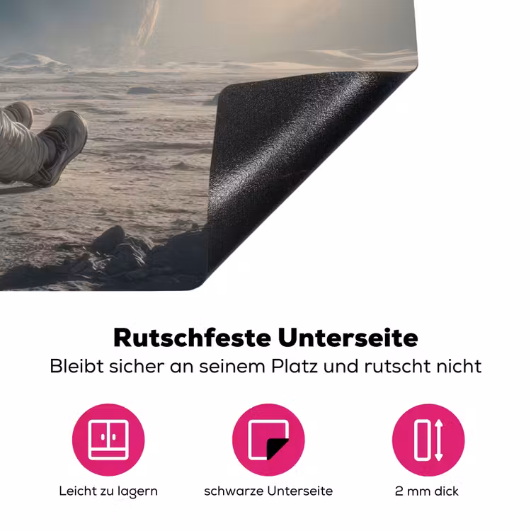 Maan - Kat - Astronaut - Ruimte Inductie beschermer vinyl 3mm klein -zzzzzzz-lf-onderkant