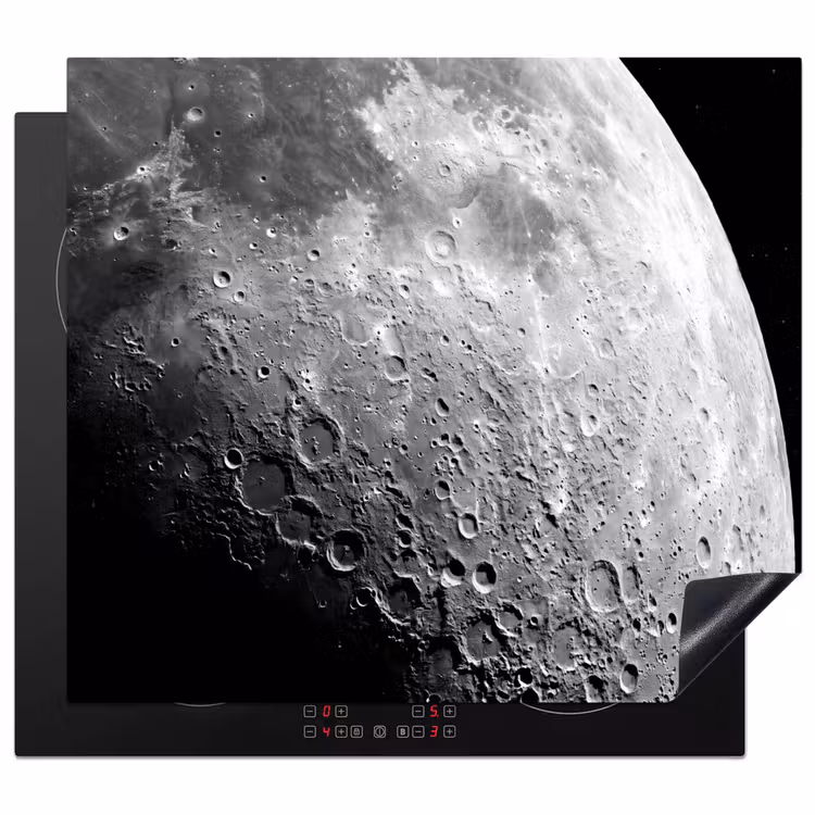 Herdabdeckplatte - Mond – Krater – Weltraum - Maan - Kraters - Ruimte Inductie beschermer vinyl 3mm middel